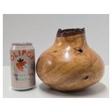 Excellent Handmade Signed "TT" Soft Maple Burled Wood Vase #1