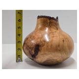 Excellent Handmade Signed "TT" Soft Maple Burled Wood Vase #1
