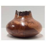 Excellent Handmade Signed "TT" Cherry Burl Wood Vase #2