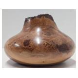 Excellent Handmade Signed "TT" Cherry Burl Wood Vase #2