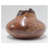 Excellent Handmade Signed "TT" Cherry Burl Wood Vase #2
