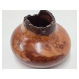 Excellent Handmade Signed "TT" Cherry Burl Wood Vase #2