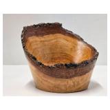 Excellent Handmade Signed "TT" Red Oak Burl Wood Bowl/Basket  #3