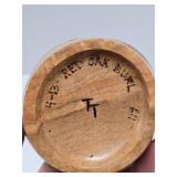 Excellent Handmade Signed "TT" Red Oak Burl Wood Bowl/Basket  #3