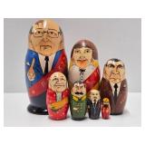 Set of Hand Painted Russian Leader Matryoshka Nesting Dolls
