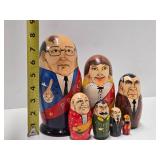 Set of Hand Painted Russian Leader Matryoshka Nesting Dolls