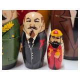 Set of Hand Painted Russian Leader Matryoshka Nesting Dolls