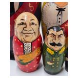 Set of Hand Painted Russian Leader Matryoshka Nesting Dolls