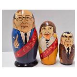 Set of Hand Painted Russian Leader Matryoshka Nesting Dolls