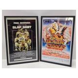 2 Framed Contemporary Classic Movie Posters - Blazing Saddles & Slap Shot