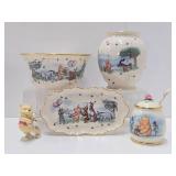 Group of LENOX "Winnie The Pooh" Vases Bowls Honey Pot etc