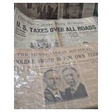 Collection of Old Vintage Complete Newspapers from Important Events