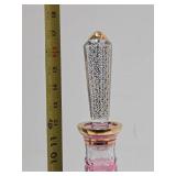 Very Nice Vintage Pink Crystal Cut-to-Clear Decanter w/Stopper