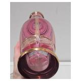 Very Nice Vintage Pink Crystal Cut-to-Clear Decanter w/Stopper