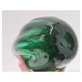 Large Handblown Green Art Glass Vase - 12.5"