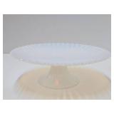 Excellent Vintage Murano Yalos Casa Opalescent Footed Glass Cake Stand