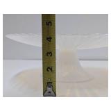 Excellent Vintage Murano Yalos Casa Opalescent Footed Glass Cake Stand