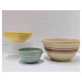 3 vintage Stoneware/Ceramic Mixing Bowls