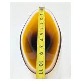 Mid Century Art Glass Danish Modern Dish & Orange Blenko Bowl