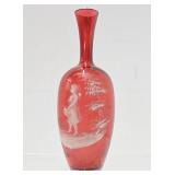 Impressive Antique Victorian MARY GREGORY Glass Vase