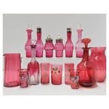 Nice Collection of Vintage & Antique Cranberry Glass