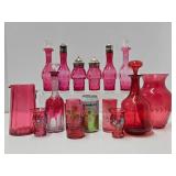 Nice Collection of Vintage & Antique Cranberry Glass