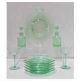 Estate Lot of Vintage Green Vaseline / Uranium Glass