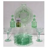 Estate Lot of Vintage Green Vaseline / Uranium Glass
