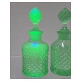 Estate Lot of Vintage Green Vaseline / Uranium Glass