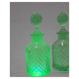 Estate Lot of Vintage Green Vaseline / Uranium Glass