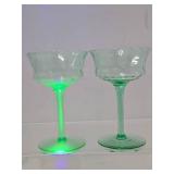 Estate Lot of Vintage Green Vaseline / Uranium Glass