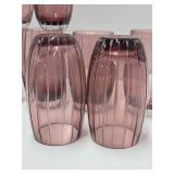 Set of 8 Quality Cut Crystal Drinking Glasses - Purple/Pink
