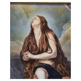Large Oil on Canvas Painting - After Guido Cagnacci - "Mary Magdalene Carried to Heaven"
