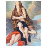 Large Oil on Canvas Painting - After Guido Cagnacci - "Mary Magdalene Carried to Heaven"