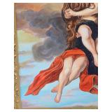 Large Oil on Canvas Painting - After Guido Cagnacci - "Mary Magdalene Carried to Heaven"