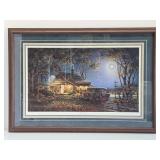 Large Framed Signed Numbered Halloween Print by Terry Redlin - "Autumn Traditions"