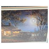 Large Framed Signed Numbered Halloween Print by Terry Redlin - "Autumn Traditions"