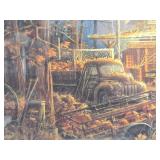 Large Framed Signed Numbered Halloween Print by Terry Redlin - "Autumn Traditions"