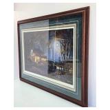 Large Framed Signed Numbered Halloween Print by Terry Redlin - "Autumn Traditions"