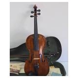 Very Nice Old Antique Stradivarius Copy Violin w/Case & 2 Bows