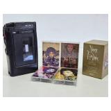 Vintage SONY Portable Cassette Tape Player w/Jimmy Hendrix Box Set