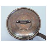 Excellent Quality Old Vintage Heavy Copper Skillet / Cooking Pan w/Lid