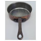 Excellent Quality Old Vintage Heavy Copper Skillet / Cooking Pan w/Lid