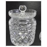 Excellent Signed Vintage WATERFORD Crystal Lidded Jar & Paperweight