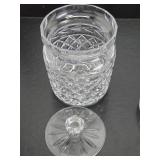 Excellent Signed Vintage WATERFORD Crystal Lidded Jar & Paperweight