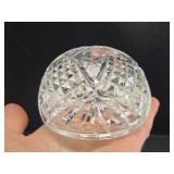 Excellent Signed Vintage WATERFORD Crystal Lidded Jar & Paperweight
