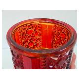 Mid Century Indiana Glass Ruby Red 3-Piece Fairy Lamp