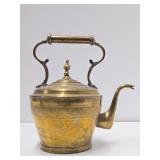 Lovely Early Antique Brass Coffee / Tea Pot