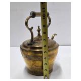 Lovely Early Antique Brass Coffee / Tea Pot