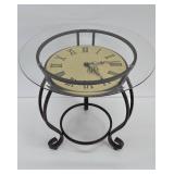 Working Glass Top Clock Table